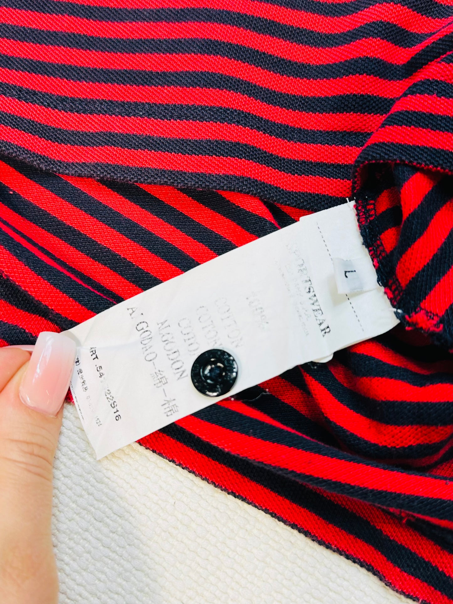 STONE ISLAND - Polo a righe color rosso/navy | L