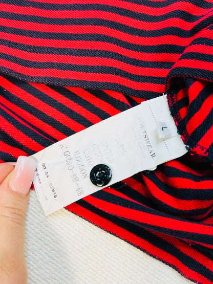 STONE ISLAND - Polo a righe color rosso/navy | L