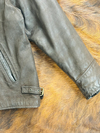Giacca di pelle marrone Classic Fit