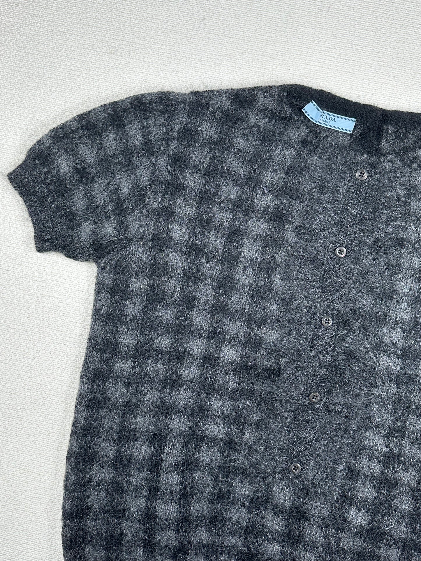 PRADA -  Maglioncino pied de poule con volant