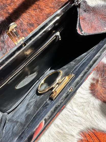 CLUTCH - 80s structured exotic leather bag