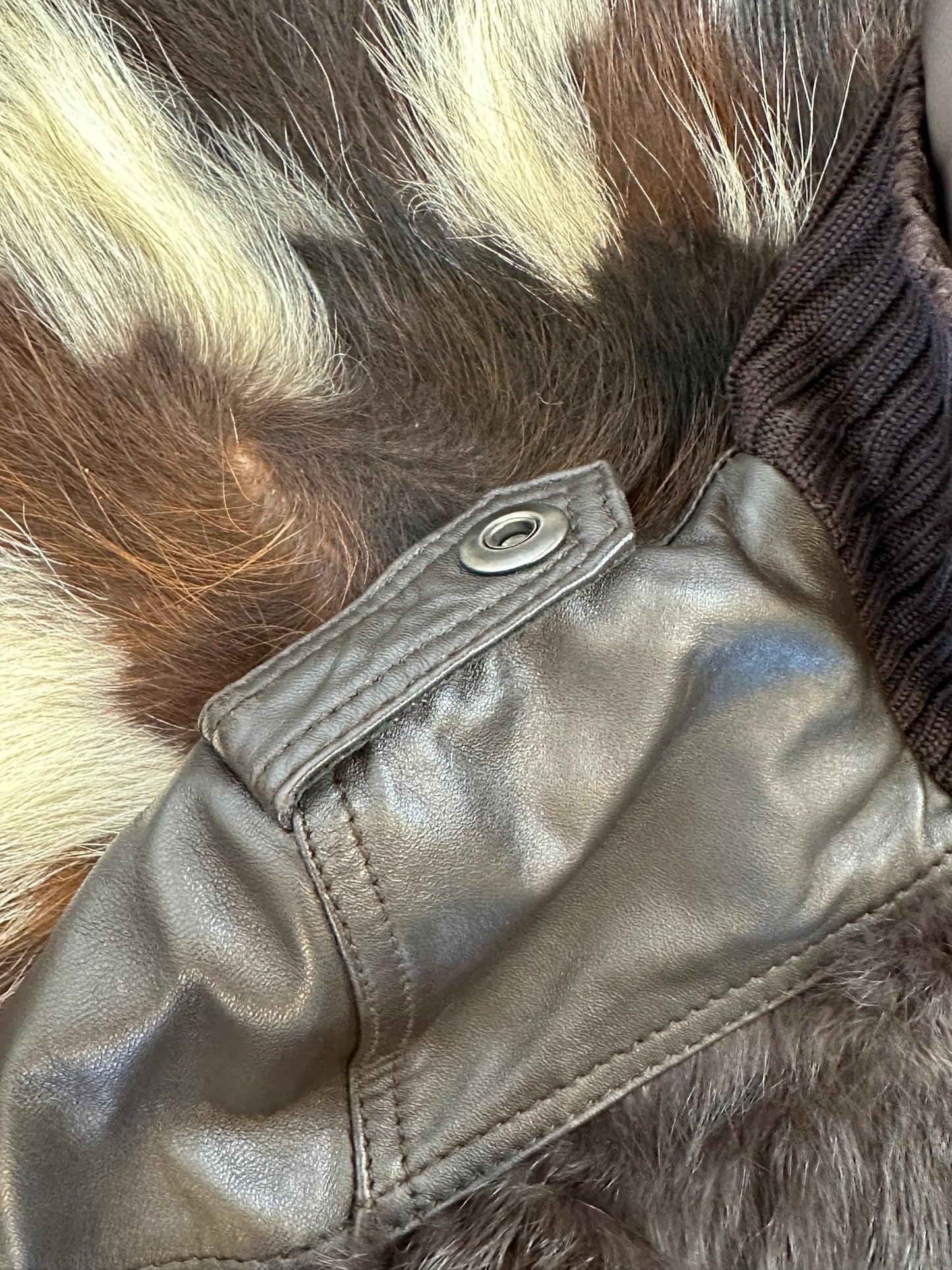 Giacca di pelle aviatore con pelliccia