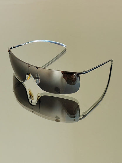 GUCCI - Occhiali da sole vintage GG45 – Rimless Shield Mask Y2K Made in Italy
