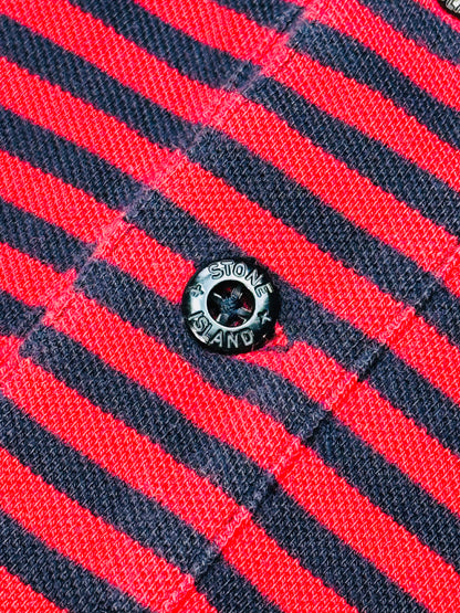 STONE ISLAND - Polo a righe color rosso/navy | L