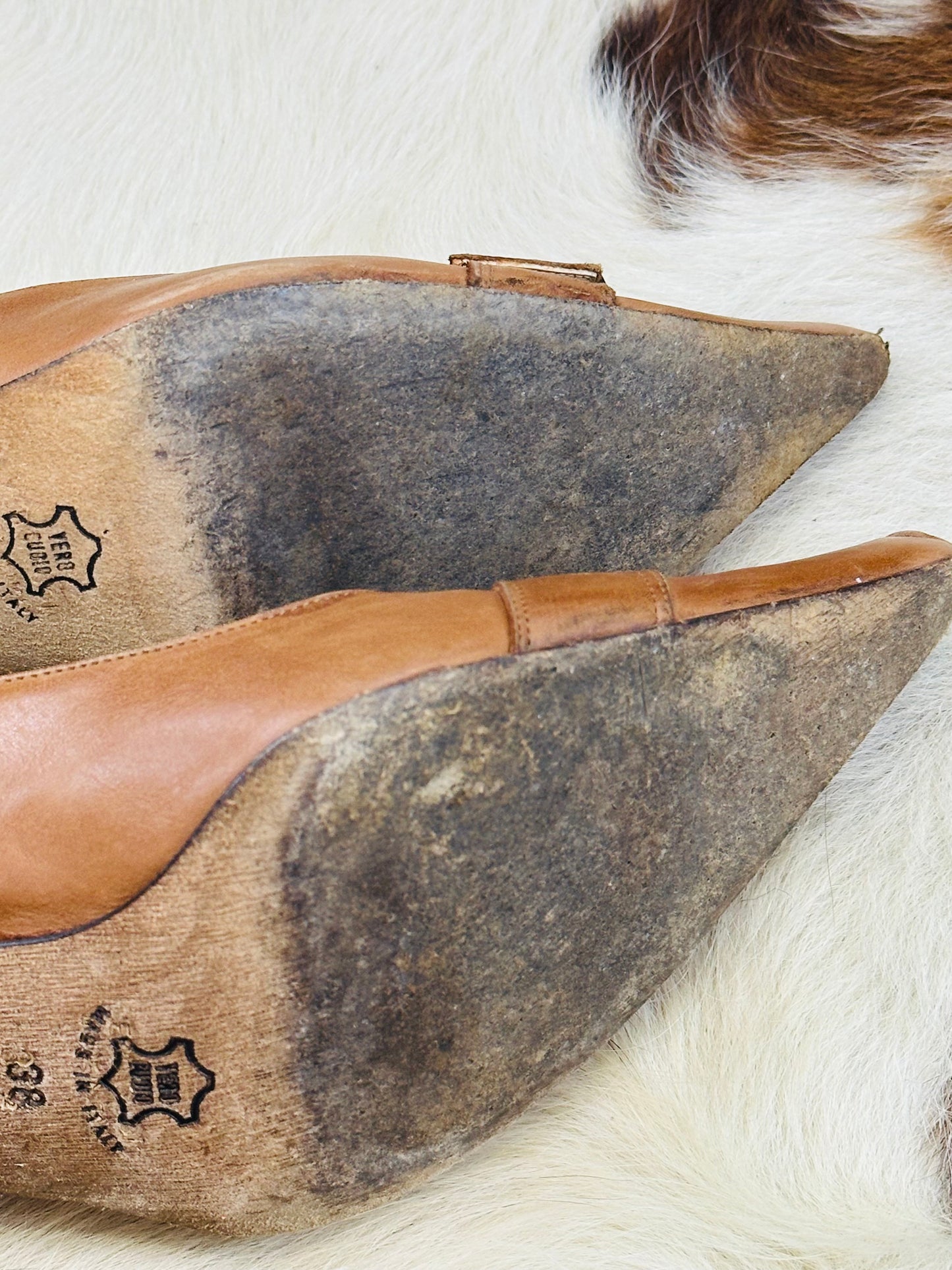 Décolleté vintage in pelle con fibbia bronzo – DONNA Made in Italy | Taglia 38