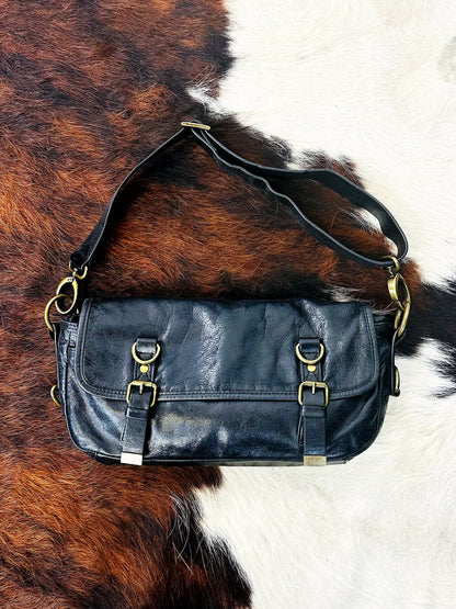 Borsa a Spalla\Bandoliera  in Vera Pelle con Hardware in ottone