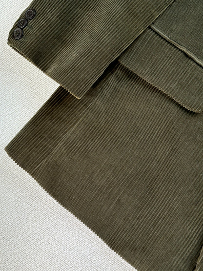 Giacca Blazer Vintage - velluto a coste verde