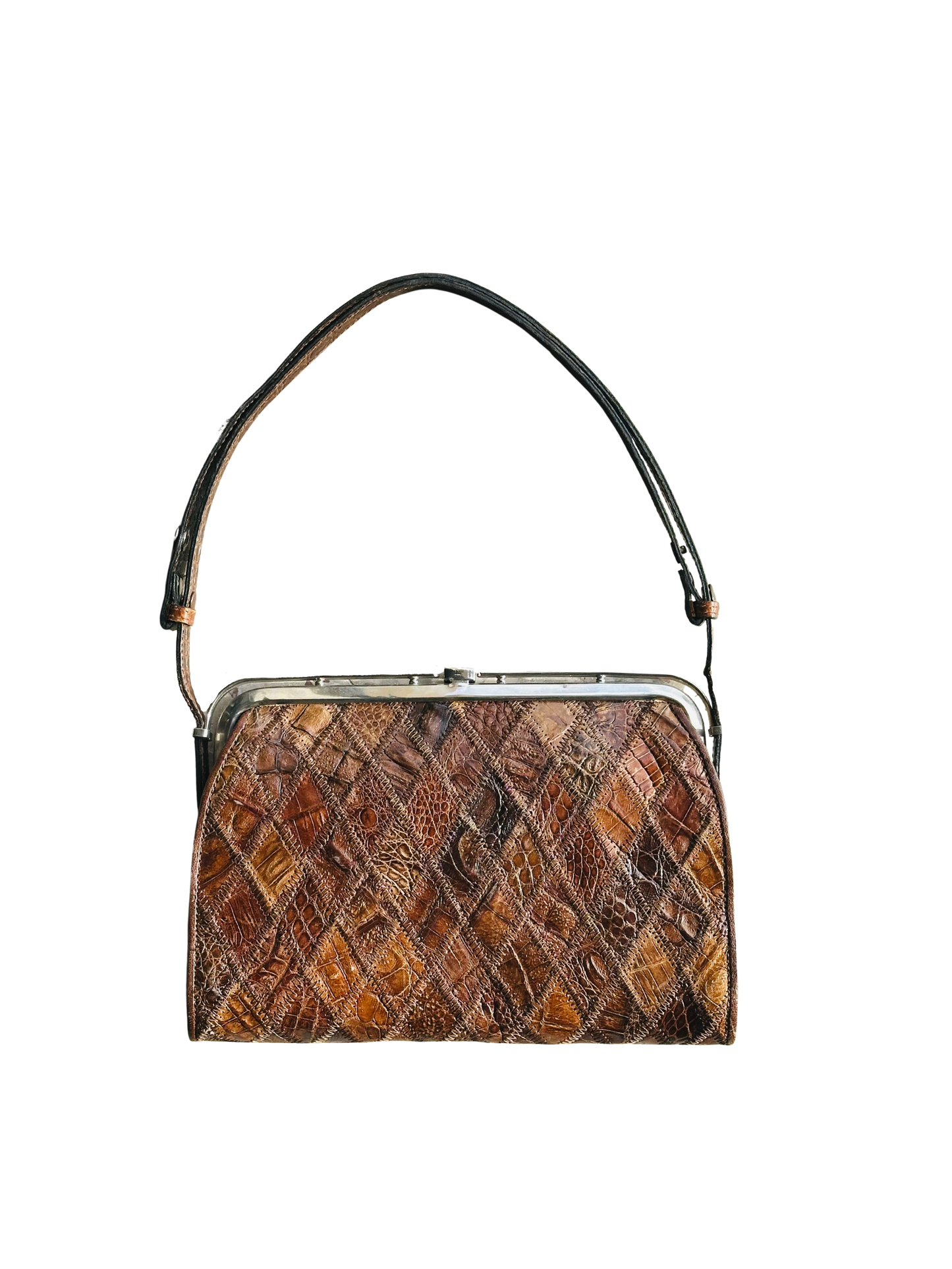 CLUTCH - Borsa Vintage Artigianale in Patchwork di Pelle Cocco