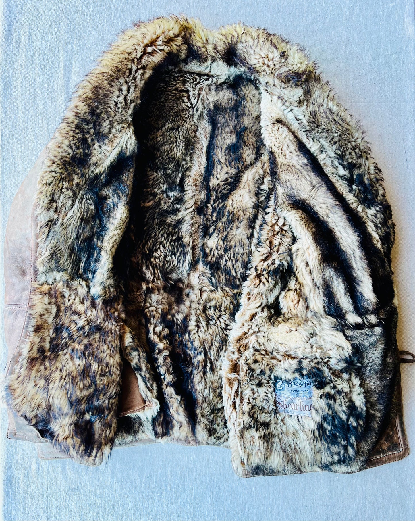 Montone original shearling beige marmorizzato