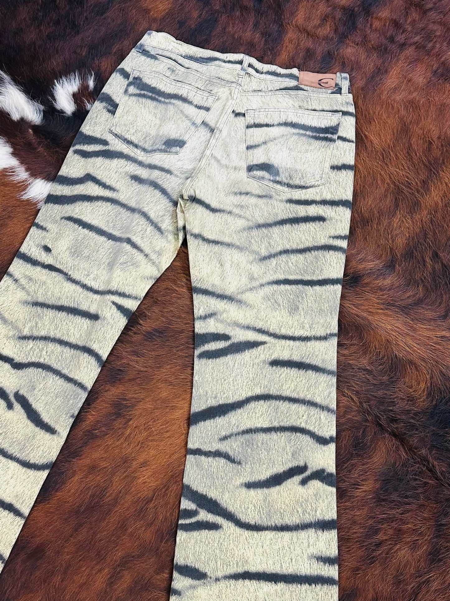 JUST CAVALLI - Pantaloni a zampa Animalier Tiger