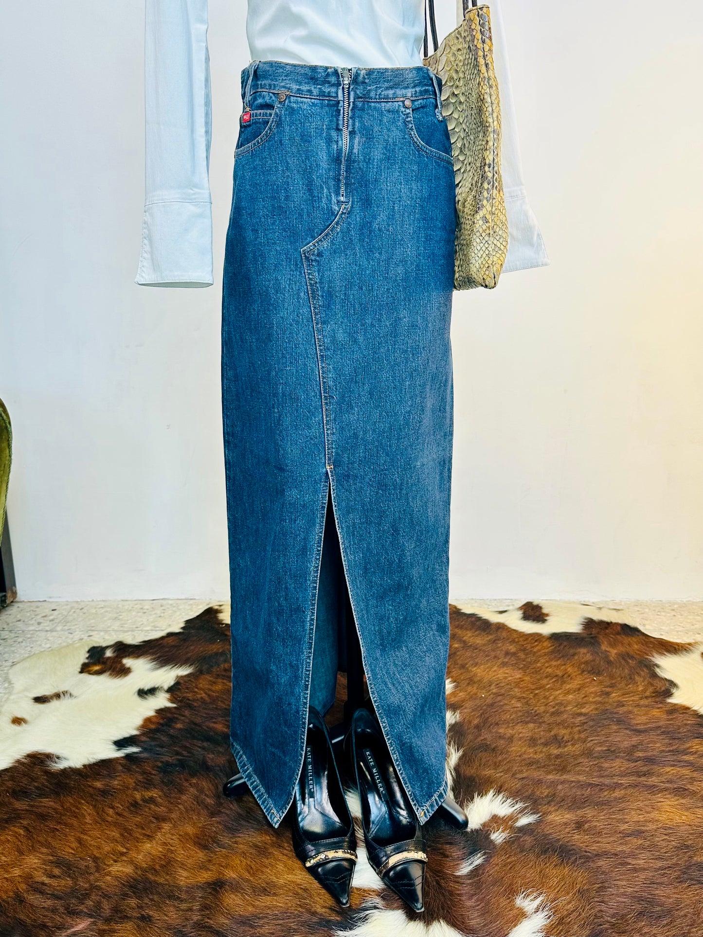 ONYX - Maxi Gonna in denim vintage Y2K