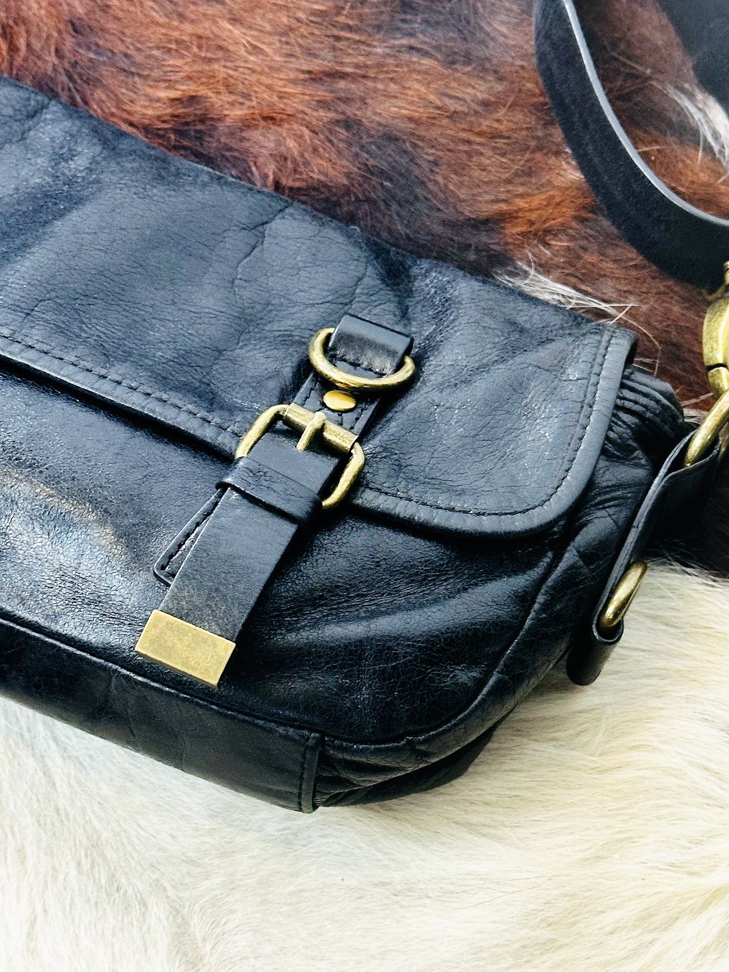 Borsa a Spalla\Bandoliera  in Vera Pelle con Hardware in ottone