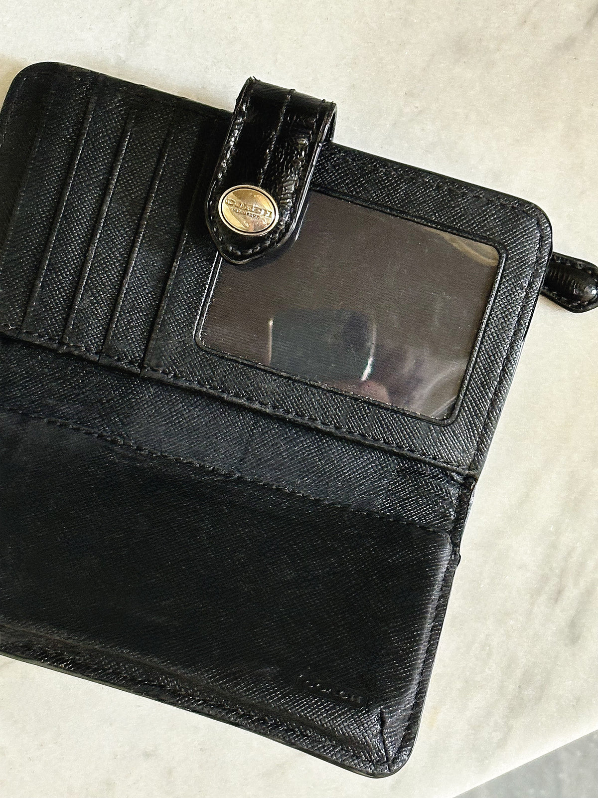 COACH - Signature Wallet Wristlet – Portafoglio Pochette da Polso Nero