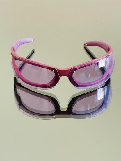 ZERO EYEWEAR - Occhiali da sole vintage sportivi H92 Made in Italy – Rosa / Viola Y2K