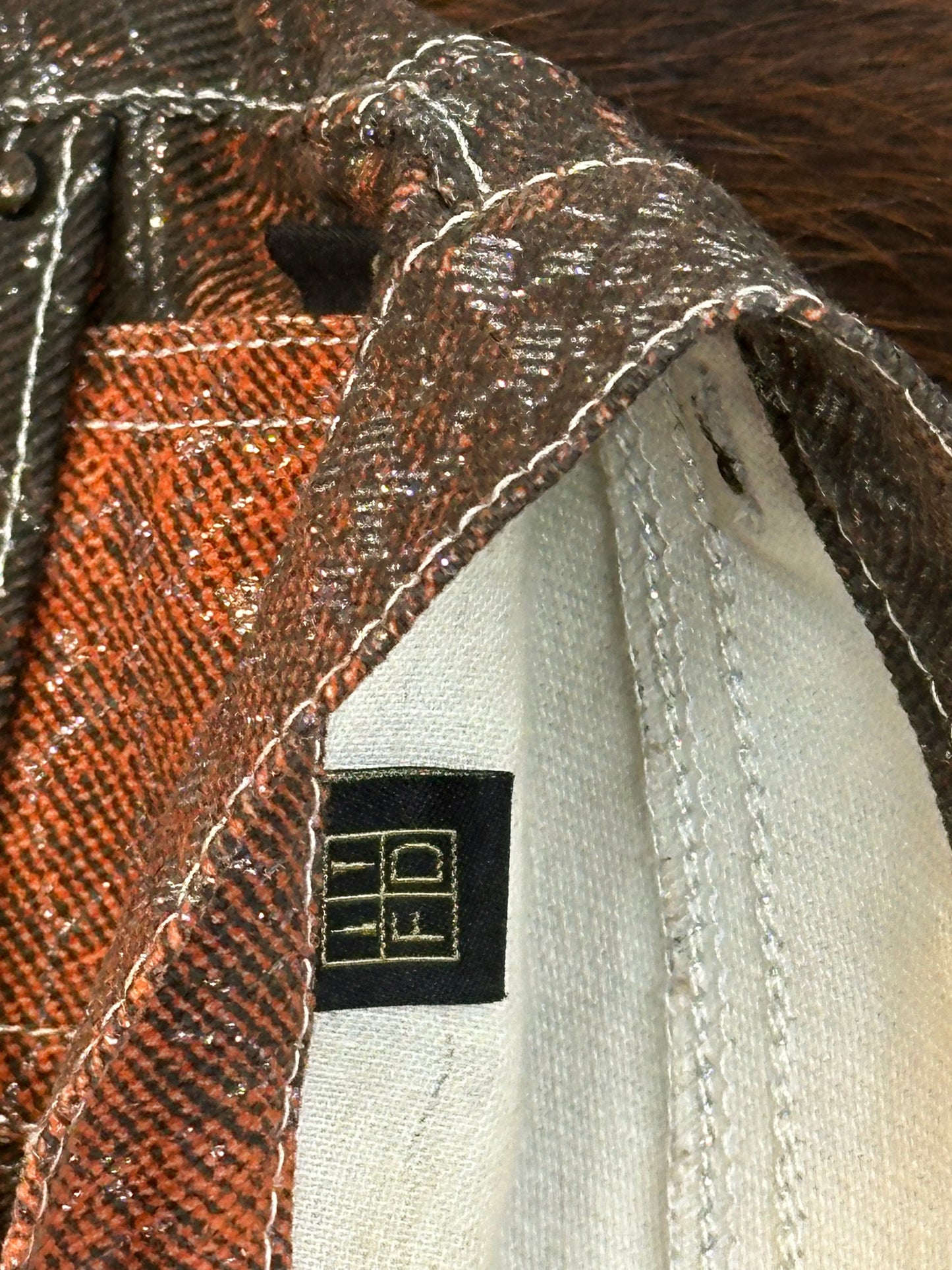 JUST CAVALLI - Pantaloni a zampa Animalier Snakeskin Metallic – Early 2000s