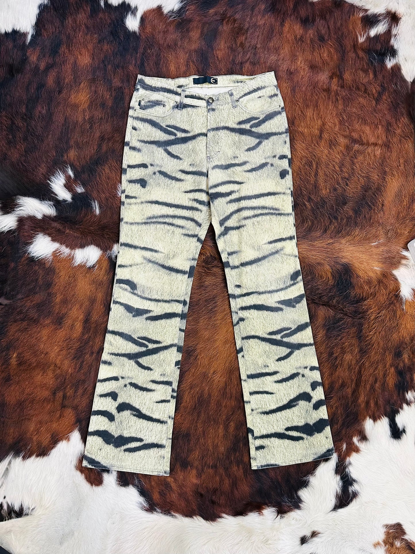 JUST CAVALLI - Pantaloni a zampa Animalier Tiger
