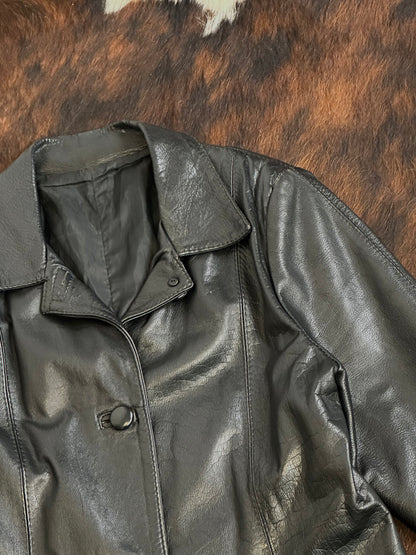 Cappotto in vera pelle nera – Minimal Chic Vintage