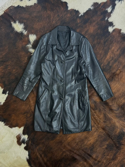 Cappotto in vera pelle nera – Minimal Chic Vintage