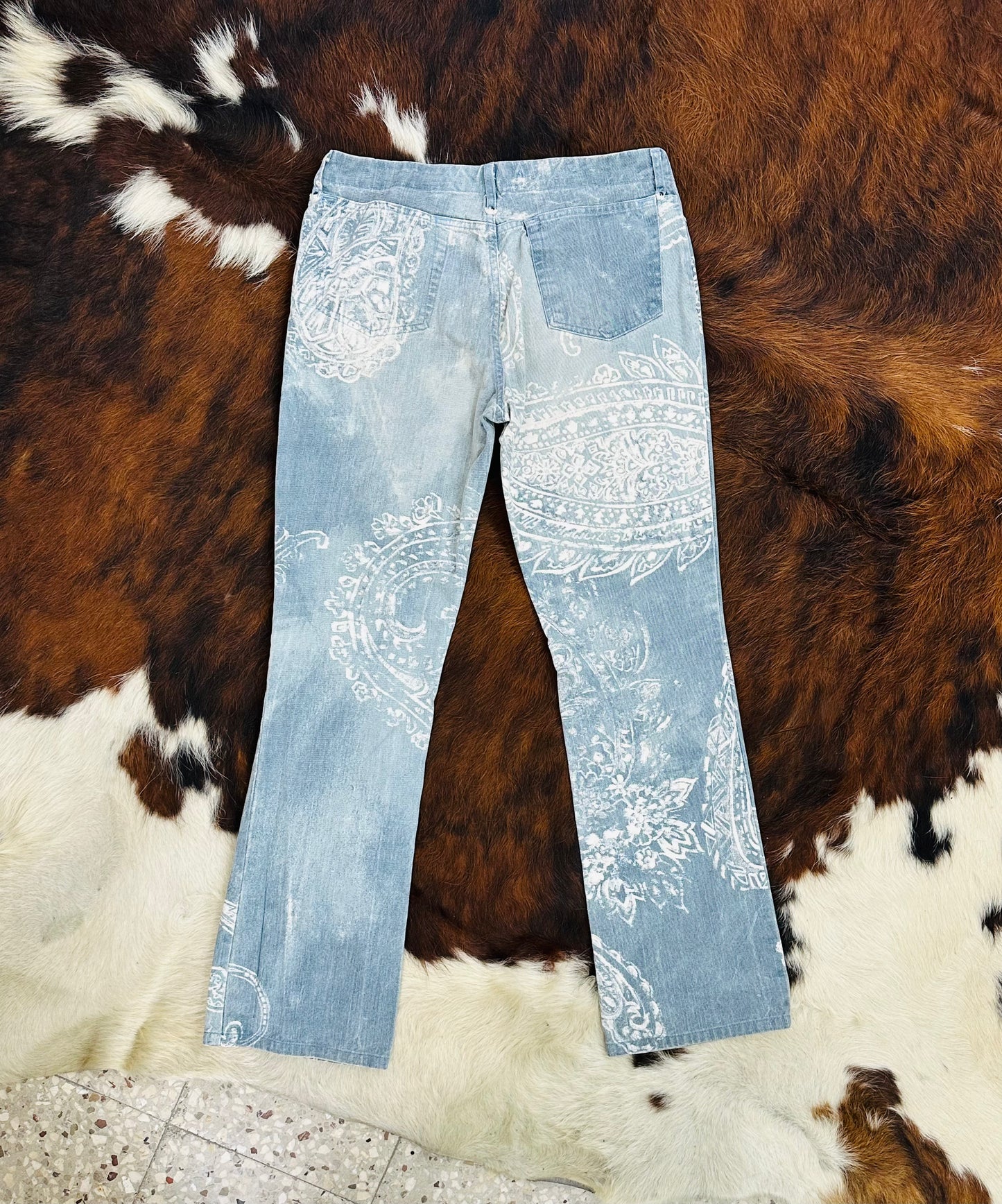 JUST CAVALLI - Pantaloni Paisley Denim – Early 2000s