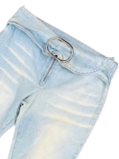Jeans Flare Light Wash con Cintura Ovale Integrata – Y2K Edition