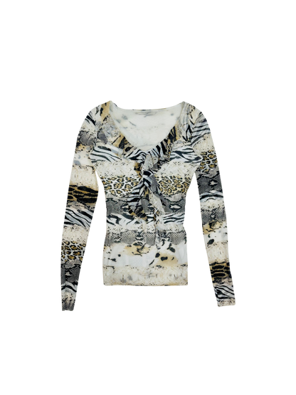 Top in Micromesh tigrato – Anni 2000 Y2K Style