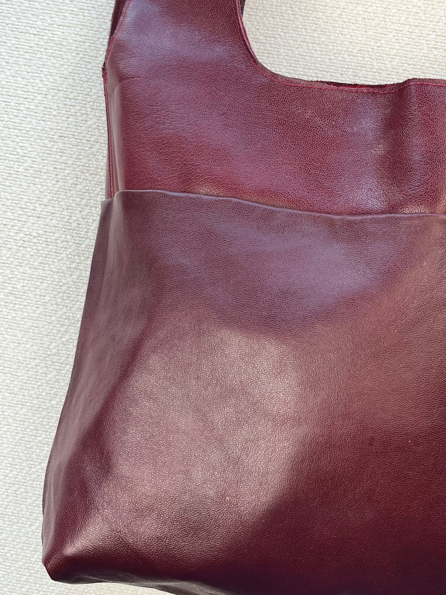 Borsa a spalla vera pelle Borgogna 🍒