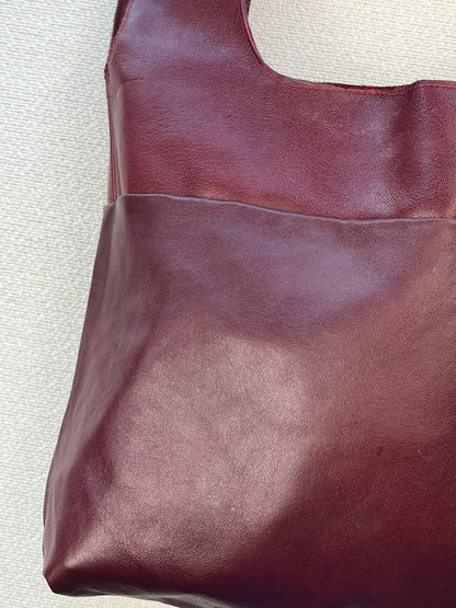 Borsa a spalla vera pelle Borgogna 🍒