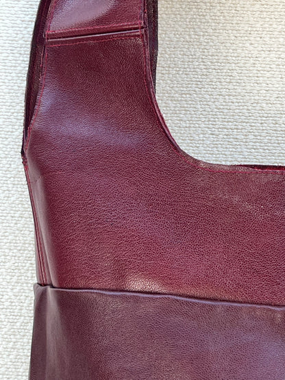 Borsa a spalla vera pelle Borgogna 🍒