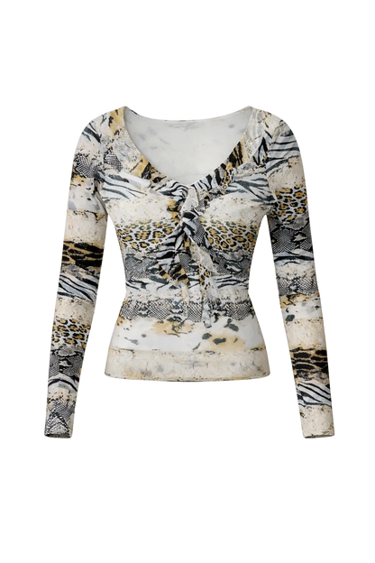 Top in Micromesh tigrato – Anni 2000 Y2K Style
