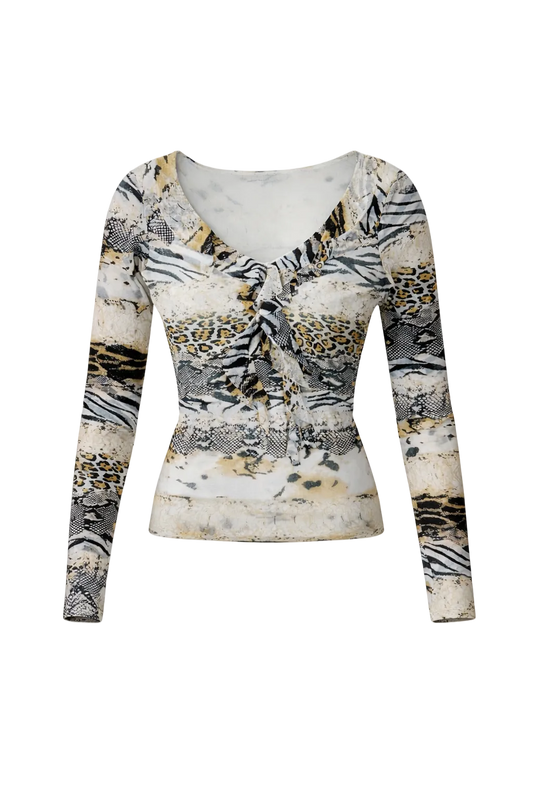 Top in Micromesh tigrato – Anni 2000 Y2K Style
