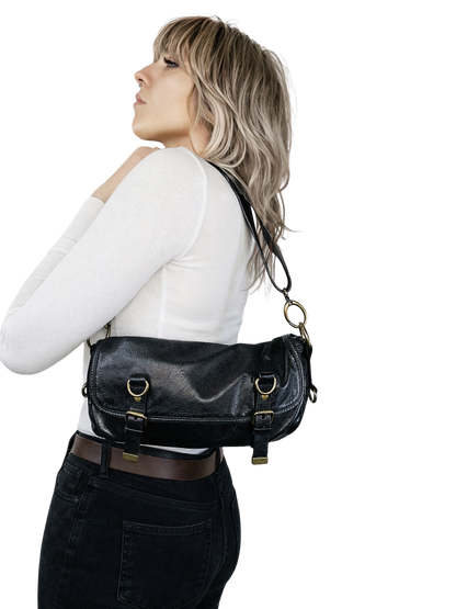 Borsa a Spalla\Bandoliera  in Vera Pelle con Hardware in ottone