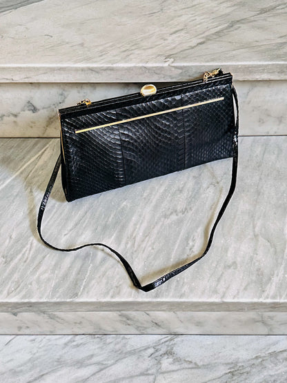 CLUTCH - 80s structured exotic leather bag