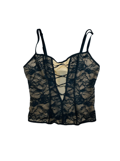 Top vintage y2k in pizzo con lacci frontali