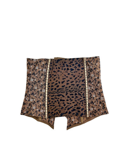 Corsetto sotto seno animalier , micromesh , leopardato a fiori , steccato