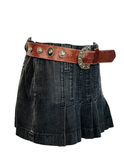 Mini Gonna a Pieghe in Denim Nero Vintage – Miss Sixty Y2K | Made in Italy