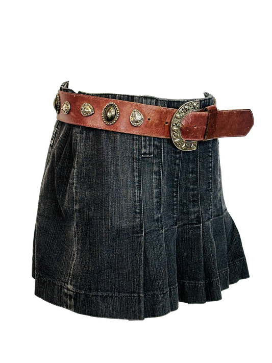 Mini Gonna a Pieghe in Denim Nero Vintage – Miss Sixty Y2K | Made in Italy