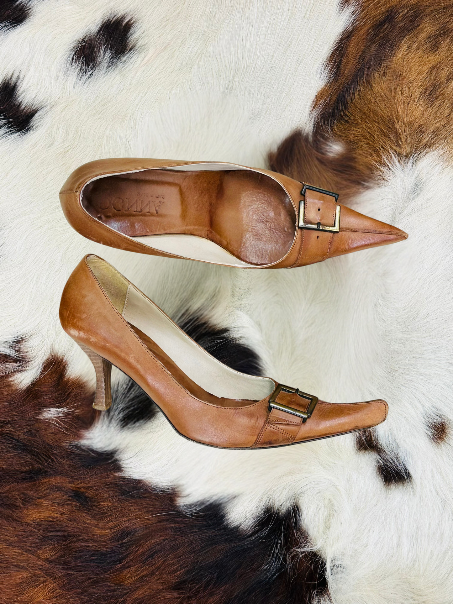 Décolleté vintage in pelle con fibbia bronzo – DONNA Made in Italy | Taglia 38