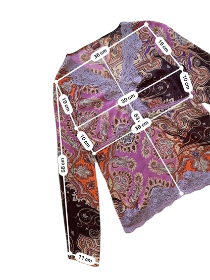 Top Paisley in Voile con Pizzo Lilla – Anni 2000 Vibes