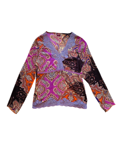 Top Paisley in Voile con Pizzo Lilla – Anni 2000 Vibes