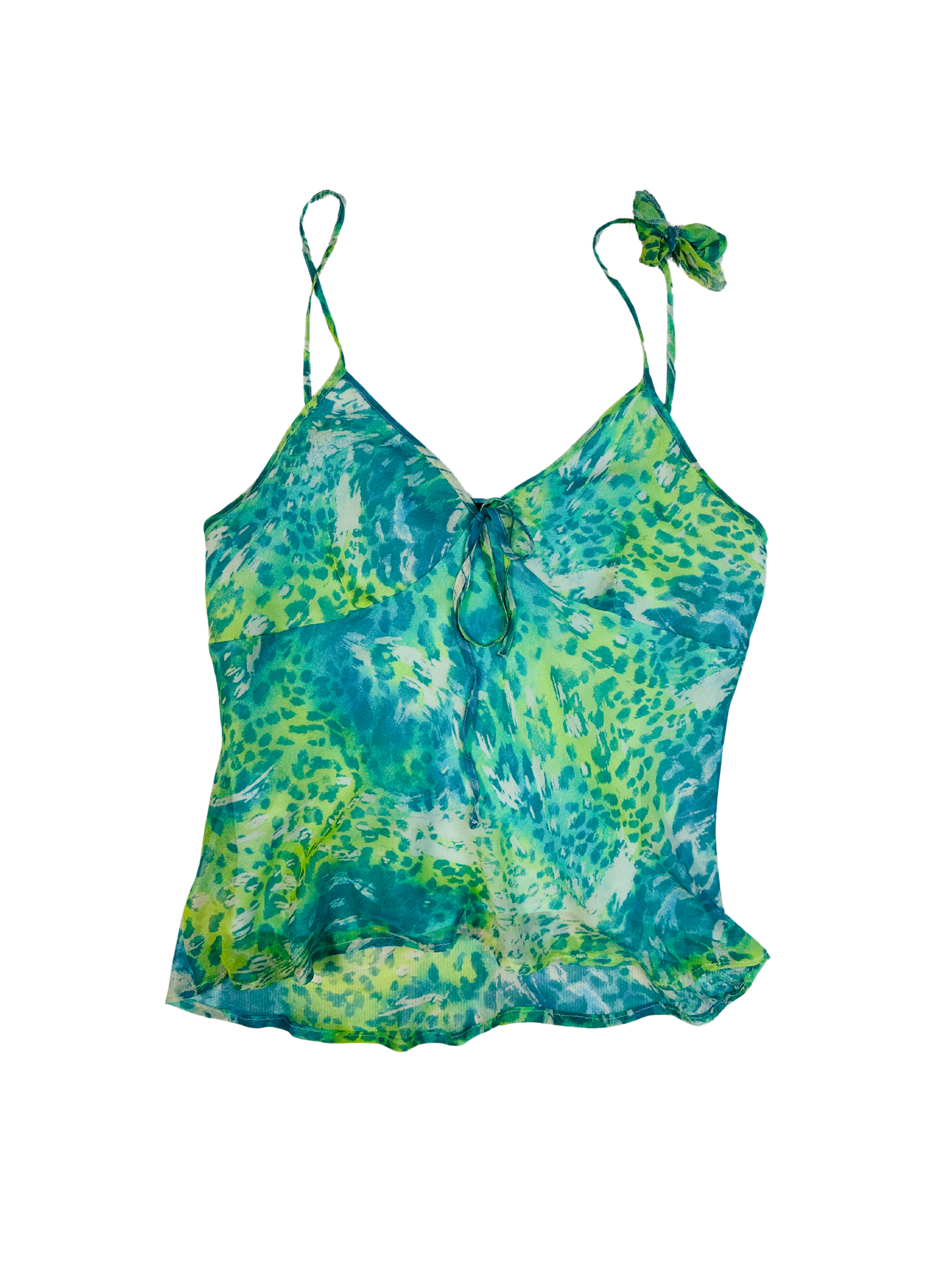 Top vintage in pura seta fantasia animalier
