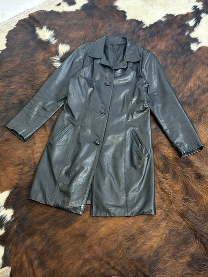 Cappotto in vera pelle nera – Minimal Chic Vintage