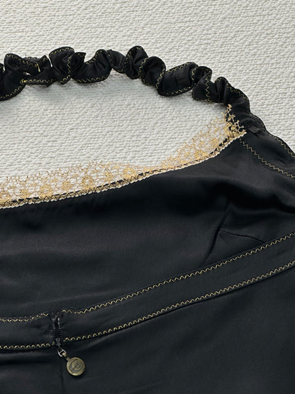 JUST CAVALLI - Tubino nero con pizzo oro