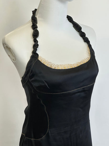 JUST CAVALLI - Tubino nero con pizzo oro