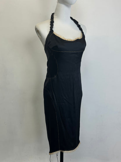JUST CAVALLI - Tubino nero con pizzo oro