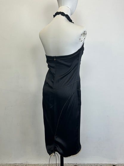 JUST CAVALLI - Tubino nero con pizzo oro