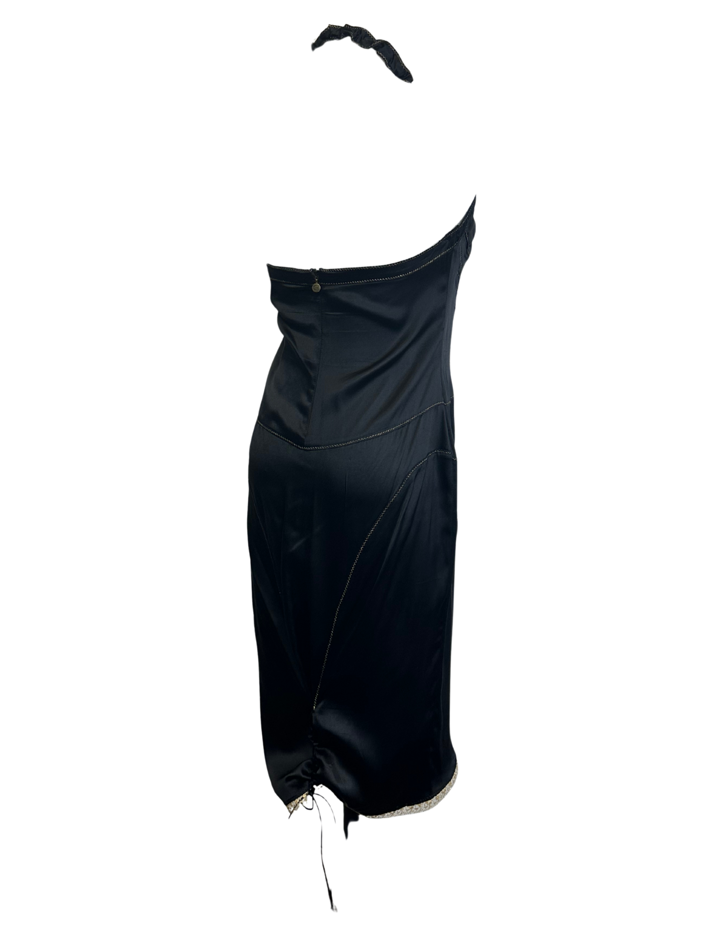 JUST CAVALLI - Tubino nero con pizzo oro