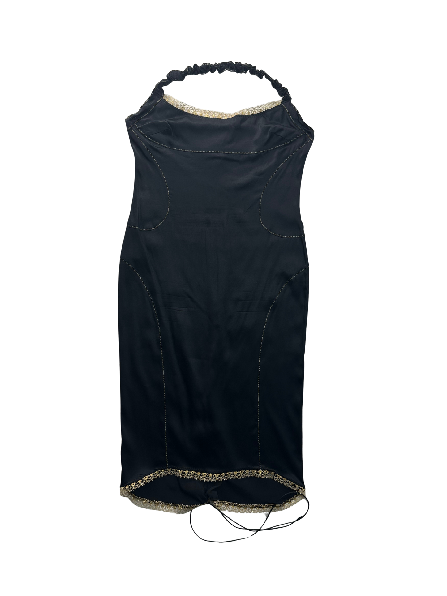 JUST CAVALLI - Tubino nero con pizzo oro