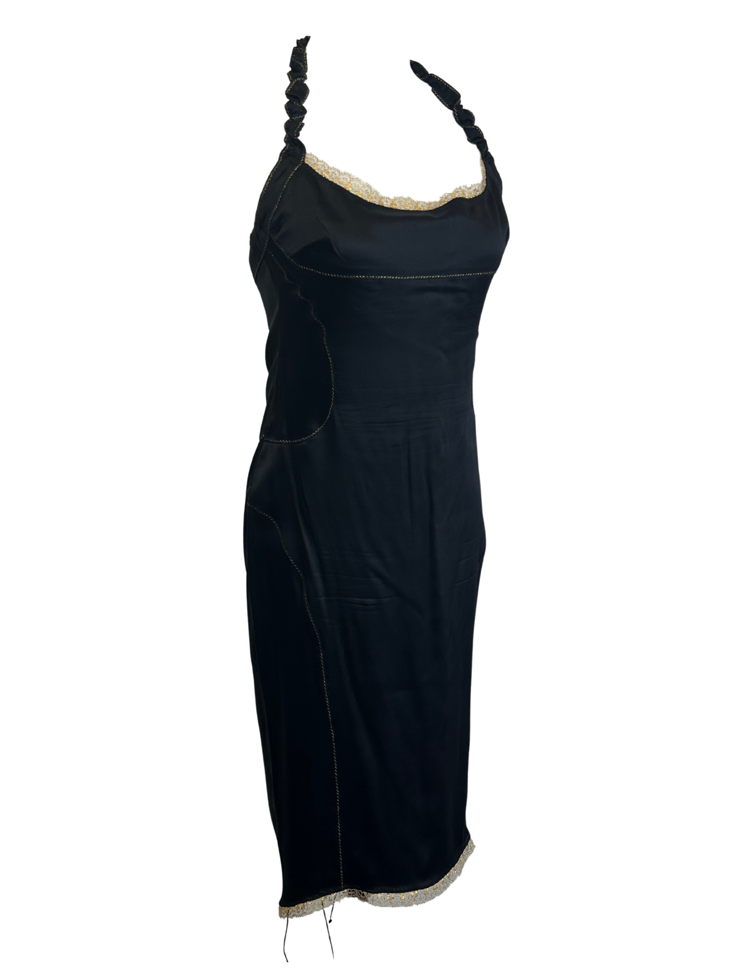 JUST CAVALLI - Tubino nero con pizzo oro