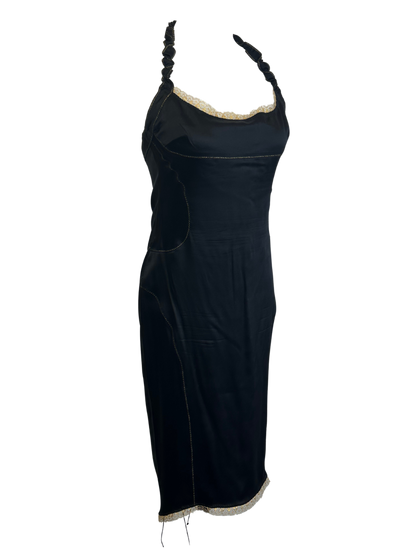 JUST CAVALLI - Tubino nero con pizzo oro