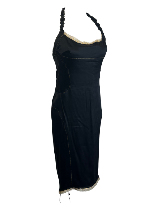 JUST CAVALLI - Tubino nero con pizzo oro